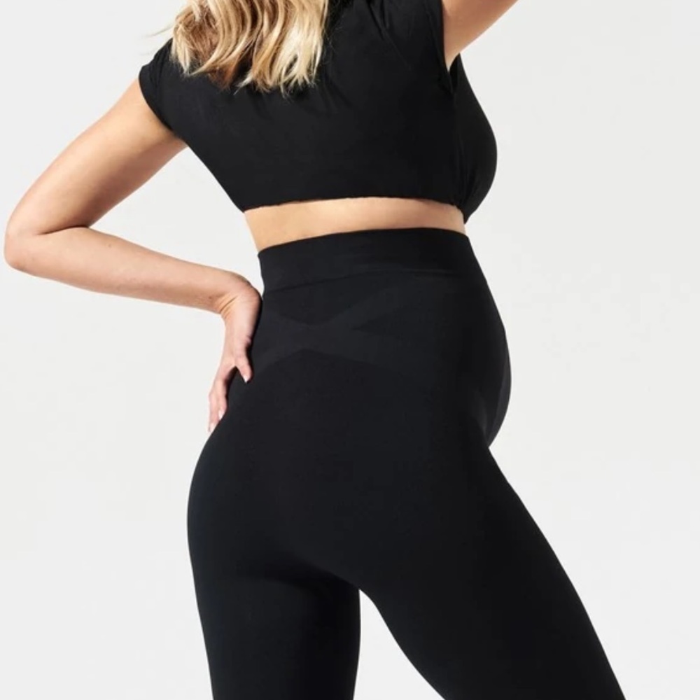 BLANQI Small NWT Everyday Maternity Belly Support Leggings in Black Solid - Picture 2 of 5